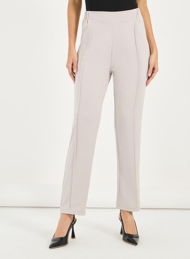 Styli High Rise Slim Fit Ankle Length Pants  - Image 2