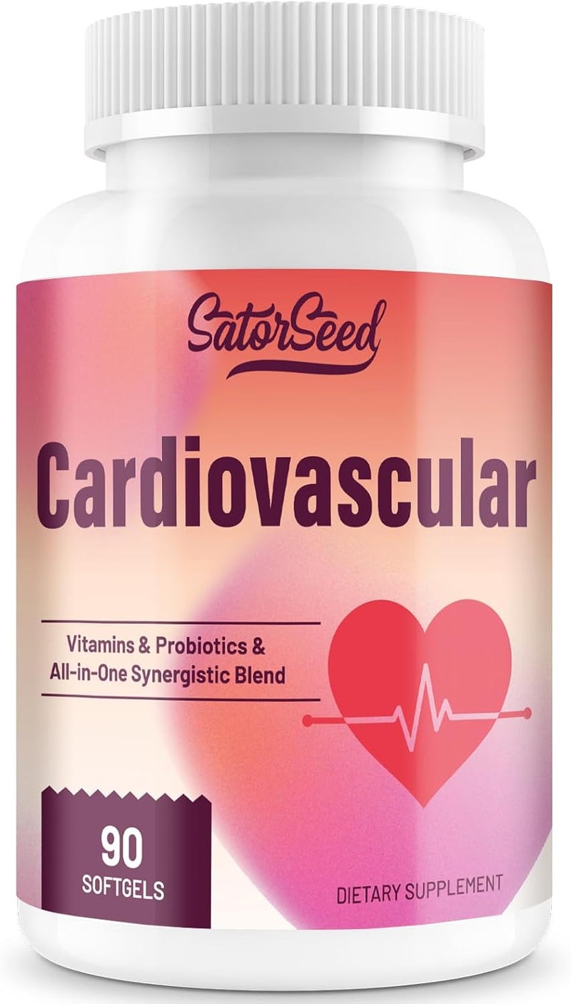 SatorSeed Cardiovascular Supplement 3000mg  Vitamins Probiotics Omega3 and CoQ10 AllinOne Synergistic Blend for Adults  90 Softgels - Image 1