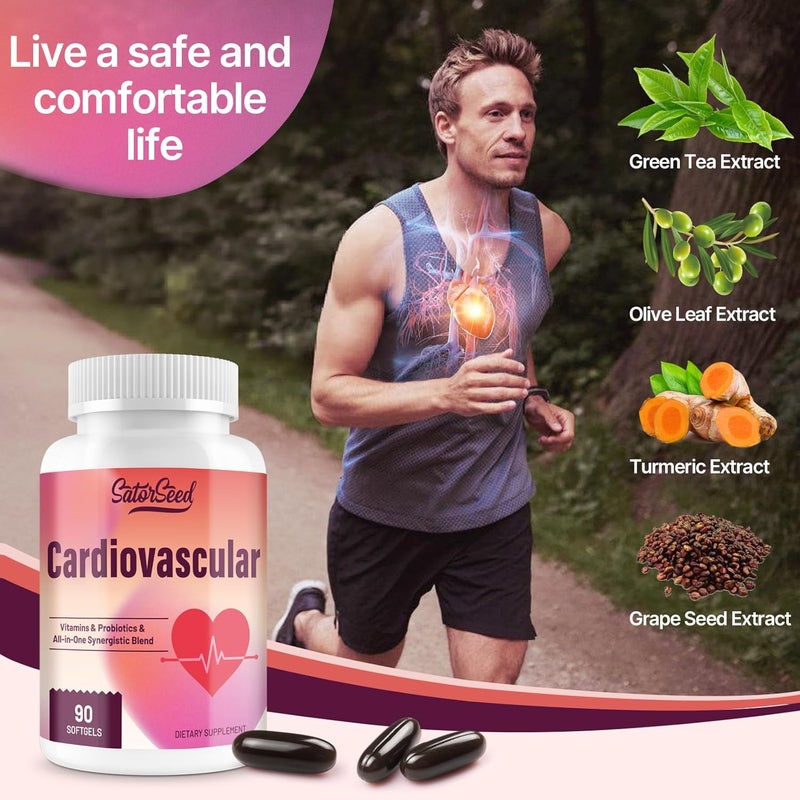 SatorSeed Cardiovascular Supplement 3000mg  Vitamins Probiotics Omega3 and CoQ10 AllinOne Synergistic Blend for Adults  90 Softgels - Image 2
