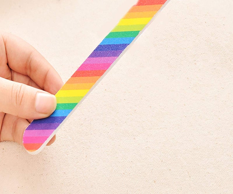 HeeYaa Nail File 10 PCS Professional Double Sided 100/180 Grit Nail Files Emery Board Colorful Manicure Pedicure Tool and Nail Buffering Files - Image 5