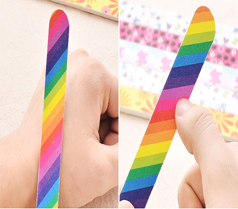HeeYaa Nail File 10 PCS Professional Double Sided 100/180 Grit Nail Files Emery Board Colorful Manicure Pedicure Tool and Nail Buffering Files - Image 4