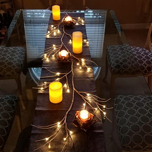 OTAVILEM Lighted Garland with Birch Twigs, 6FT Lighted Garlands with 48 LEDs for Christmas Decorations Indoor, Birch Garland with Lights and Timer for Outdoor Decorations - Image 2