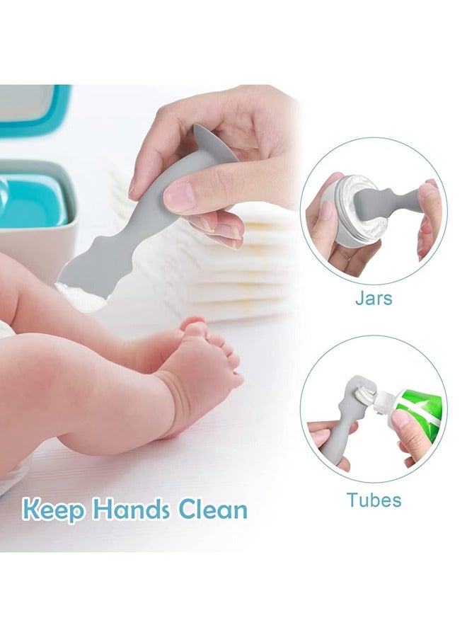 4 PCS Baby Diapers Cream Spatula Applicator Mini Silicone Suction Cup Ointment Spatula for Baby Newborn Children Soft Squeeze Dog Rash Cream Brush adult Facial Mask Brush  - Image 4