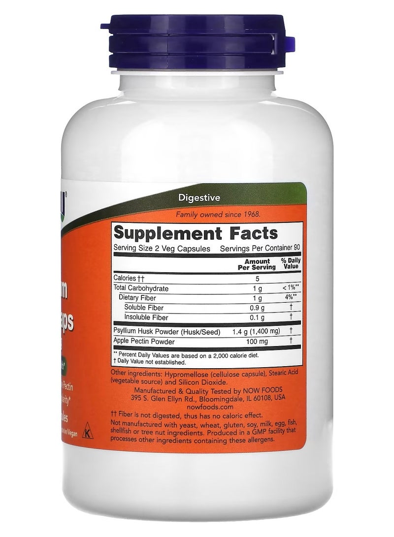 Now Foods Psyllium Husk 700 Mg Dietary Supplement - 180 Capsules - Image 2