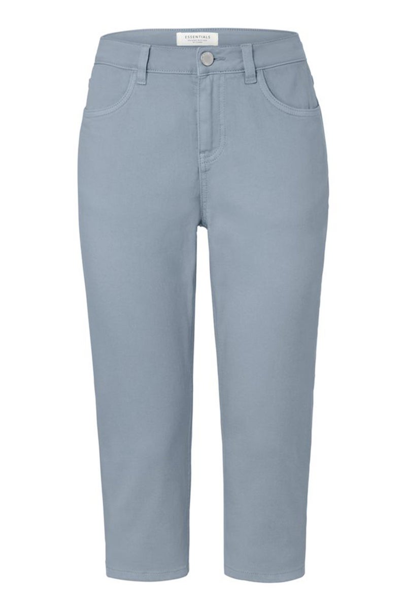 Tchibo Women Slim Fit Washed Stretchable Crop Jeans, Light Blue - Image 2