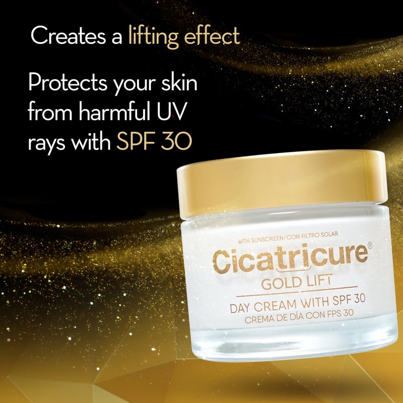 Cicatricure Gold Lift Day Cream, Anti Aging Face Moisturizer with SPF 30, Hydrating Skin Care with Gold, Calcium & Silicon to Lift and Tighten Face Contour 1.7 Ounce - Image 3