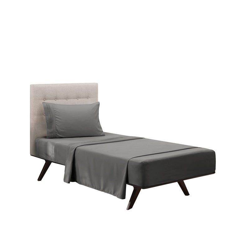 كلارا كلارك Clara Clark Twin XL Sheets مجموعة أوراق سرير عميقة جيب لسرير Twin XL الحجم - 3 قطع ملاءمة XL ملاءات الفراش الناعمة الإضافية ومساحات الفحم ورقة رمادية Twin -XL - Image 3