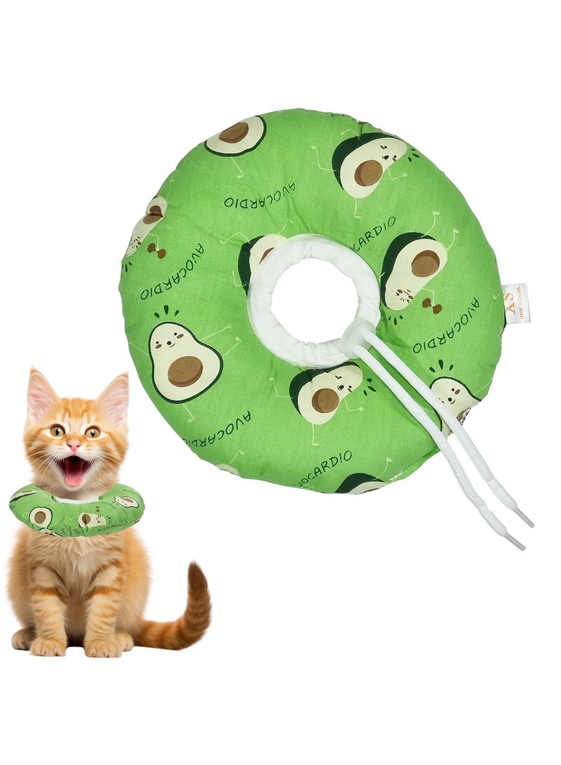 NNC PETS Pet Elizabethan collar for cats & small dogs, Comfortable cone collar with Adjustable design and Breathable polyester, Ideal for preventing cats from licking & grooming 20 cm (Green) - Image 1