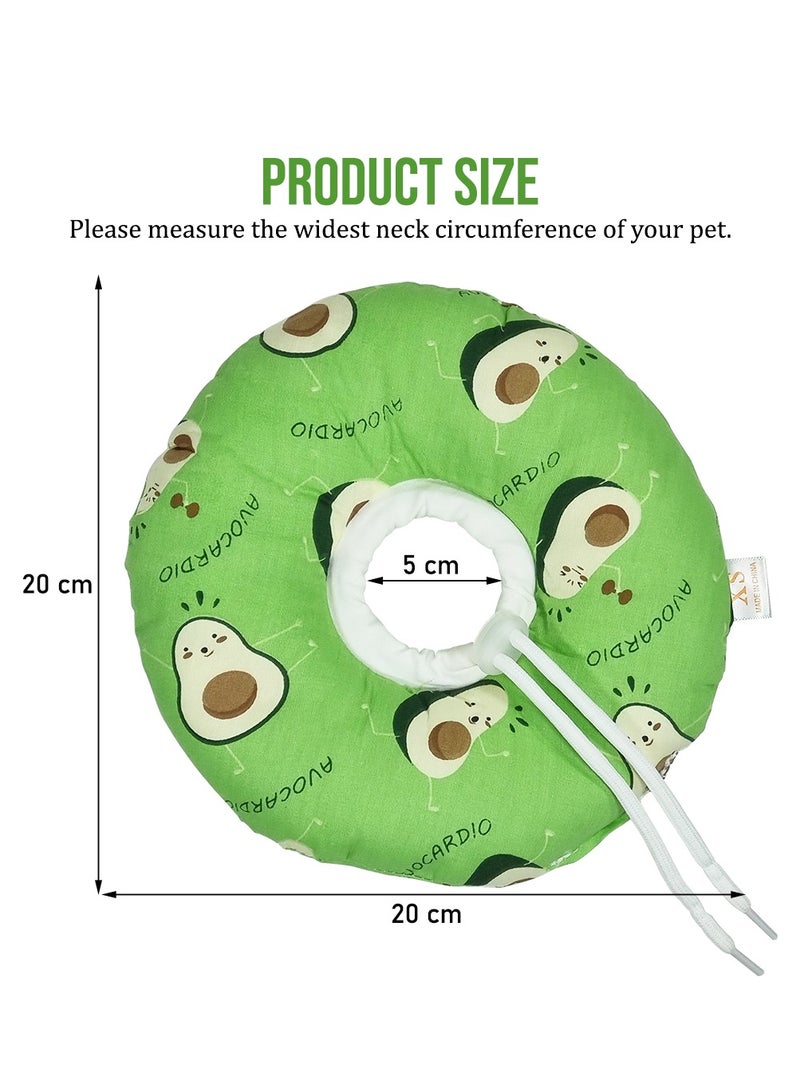 NNC PETS Pet Elizabethan collar for cats & small dogs, Comfortable cone collar with Adjustable design and Breathable polyester, Ideal for preventing cats from licking & grooming 20 cm (Green) - Image 2