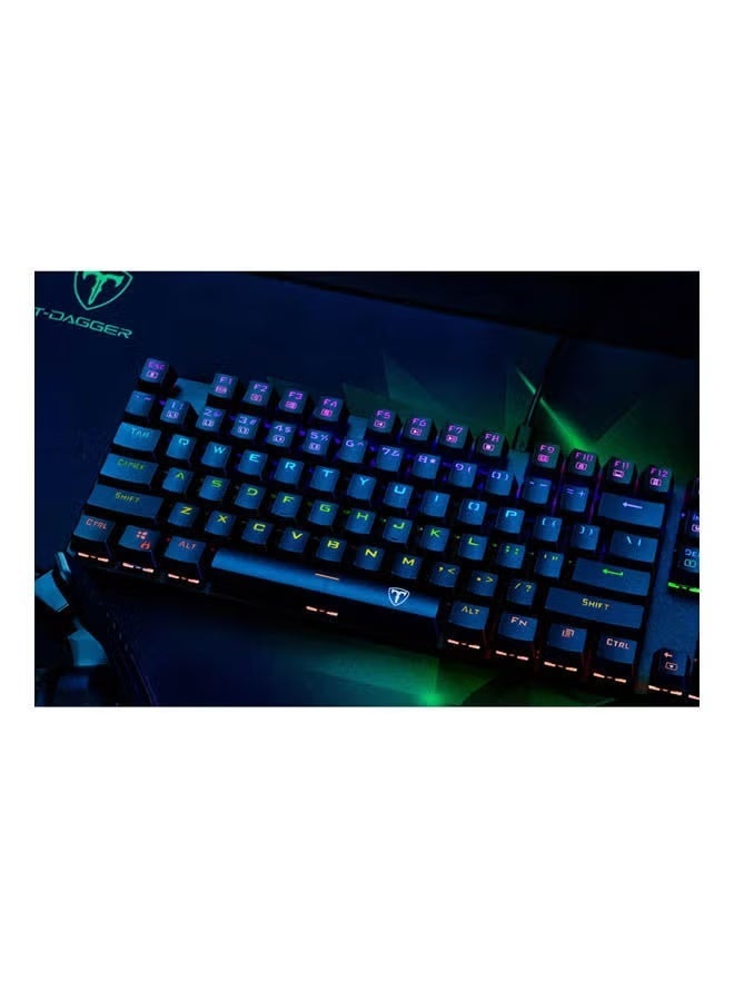 T-DAGGER TGK313 BORA Gaming Mechanical Keyboard with LED Lighting Rainbow - Blue Switch - Image 3