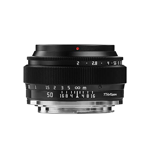 TTArtisan 50mm F2 Full Frame Large Aperture Camera Lens for Fuji X Mount Cameras X-T4 X-T3 X-E3 X-E3 X-T30 X-100 X-S10 X-PRO3 X-T2 X-PRO1 X-PRO2 (Black) - Image 1