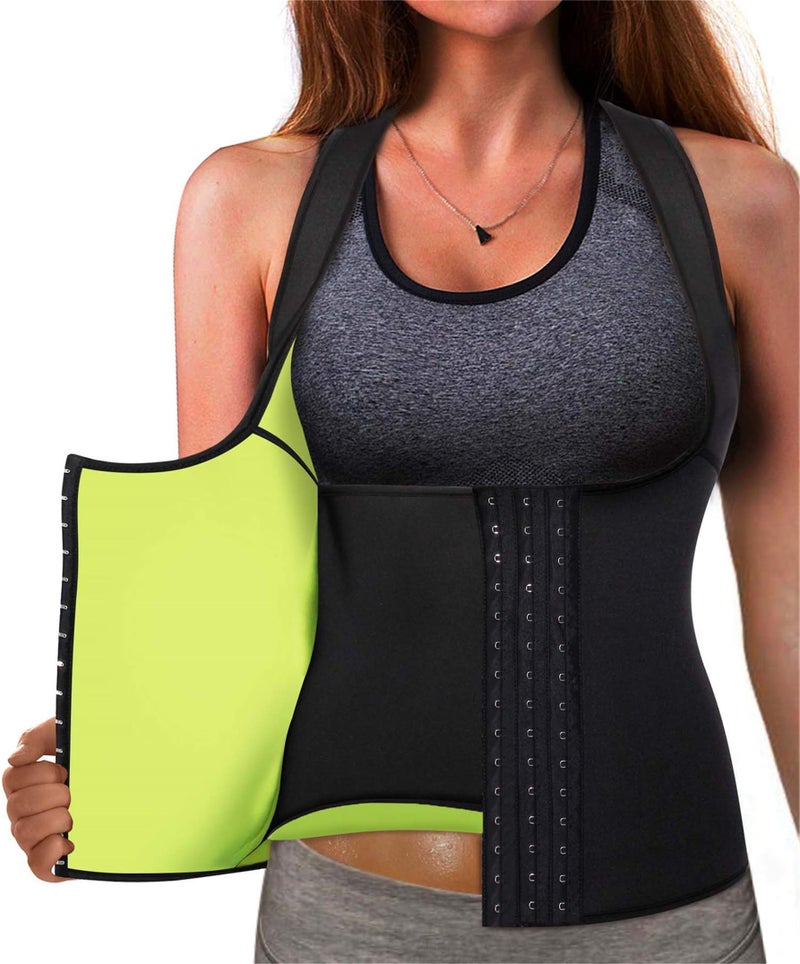 Eleady Best Neoprene Waist Trainer Corset Sweat Vest Weight Loss Body Shaper Workout Tank Tops Women (Black Sauna Suit, Large) - Image 1