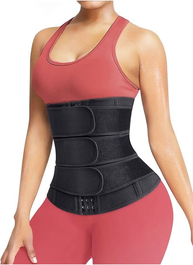 Bukela Waist Trainer for Women Triple Belt Body Shaper Waist Trainer Corset with 3 Velcro and 3 Rows Closure, Sauna Workout Trimmer Belts Underbust Corset Tummy Control Hourglass Slimming Belly Body Shaper  - Image 1