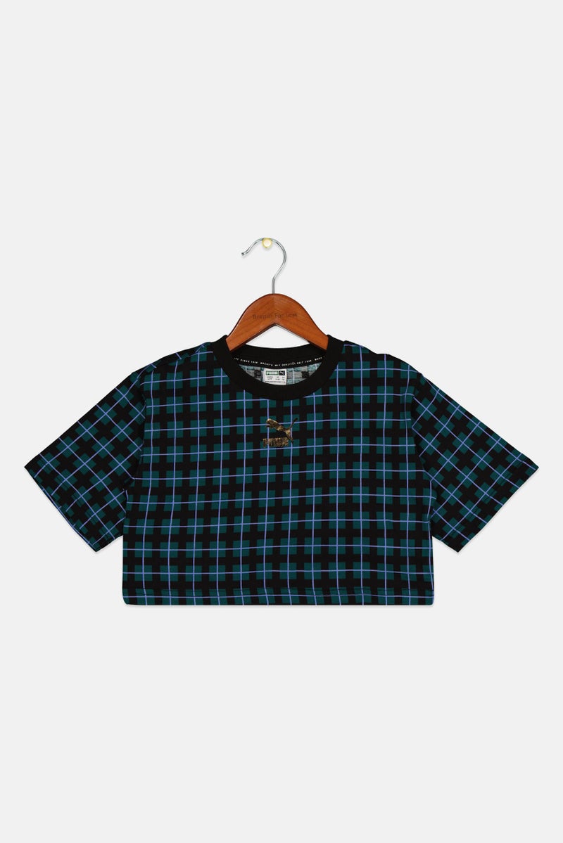 PUMA Kids Girl Sportswear Fit Short Sleeve Training Top, Black Combo - Image 1