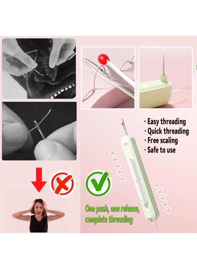 Needle Threaders, 3PCS 2 in 1 Needle Threader Seam Ripper for Hand Stitching, Upgraded Automatic Needle Threader with Stretchable Thread Insertion Needles, Sewing Supplies, Sewing Stitch Remover Tool - Image 4