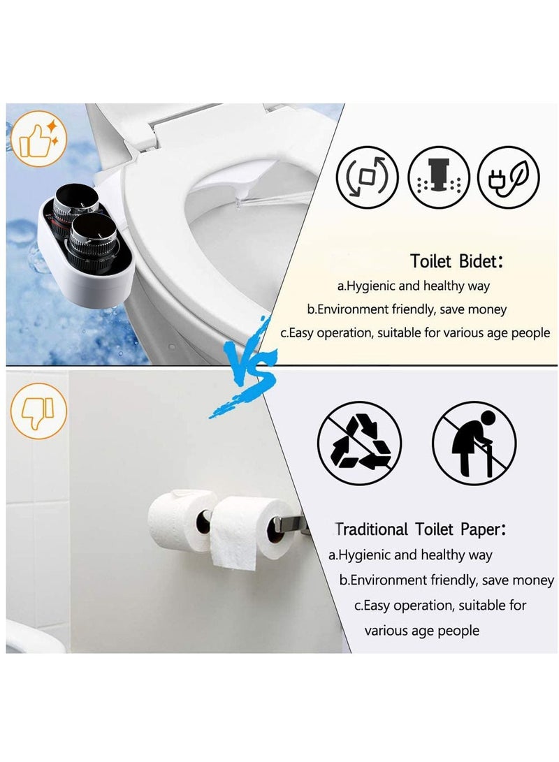 Bidet Attachment for Toilet Seat Hot and Cold Dual Nozzle Cleaning Non-electric Bidets Sprayer Warm Water - Image 4