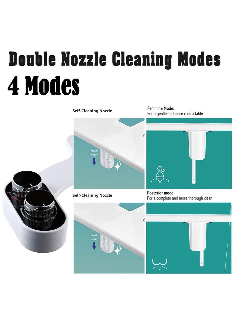 Bidet Attachment for Toilet Seat Hot and Cold Dual Nozzle Cleaning Non-electric Bidets Sprayer Warm Water - Image 3