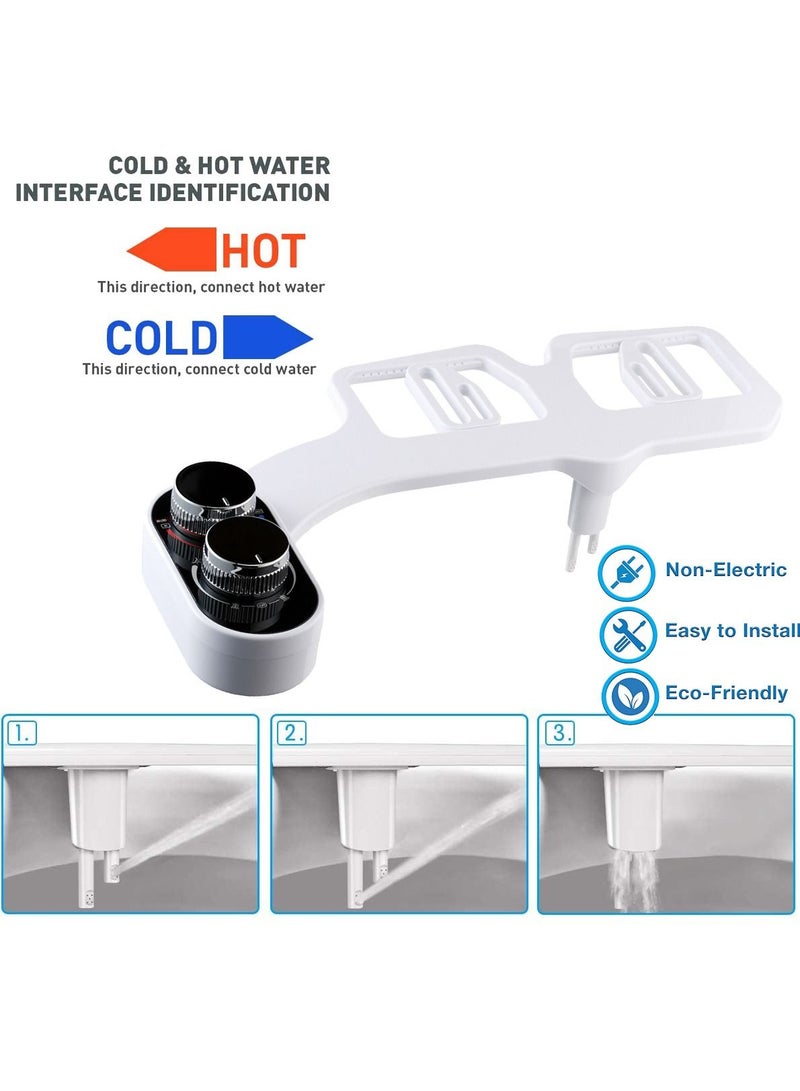 Bidet Attachment for Toilet Seat Hot and Cold Dual Nozzle Cleaning Non-electric Bidets Sprayer Warm Water - Image 2