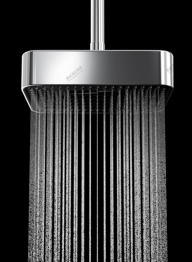 B BACKLINE Backline Luxury High-Pressure Rainfall Shower Head 22.5 cm x 15 cm Lightweight Rectangular Anti-Clog Easy Clean Home Upgrade - Image 1