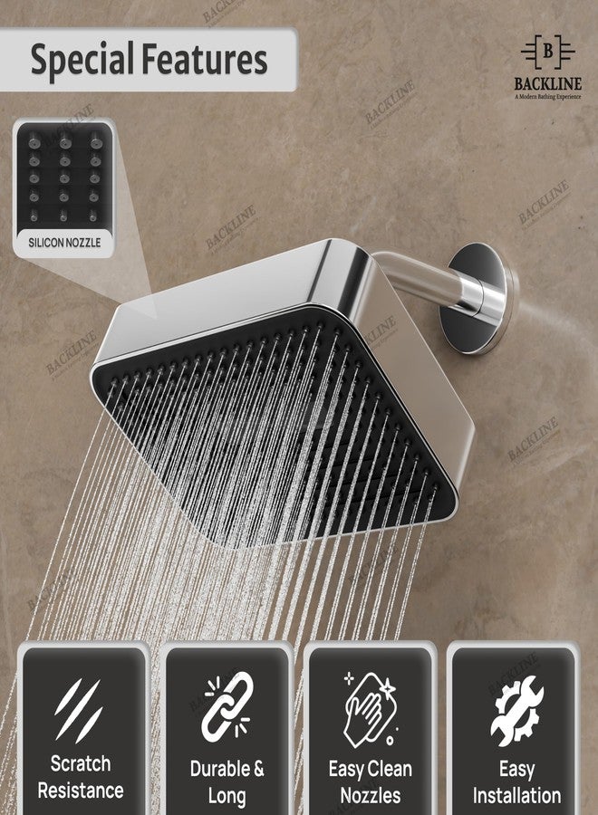 B BACKLINE Backline Luxury High-Pressure Rainfall Shower Head 22.5 cm x 15 cm Lightweight Rectangular Anti-Clog Easy Clean Home Upgrade - Image 3