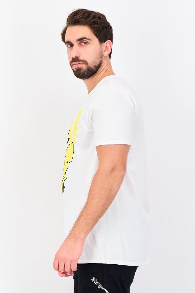 Pokemon تي شيرت رجالي بأكمام قصيرة وياقة دائرية بطباعة جرافيك، أبيض - Image 4