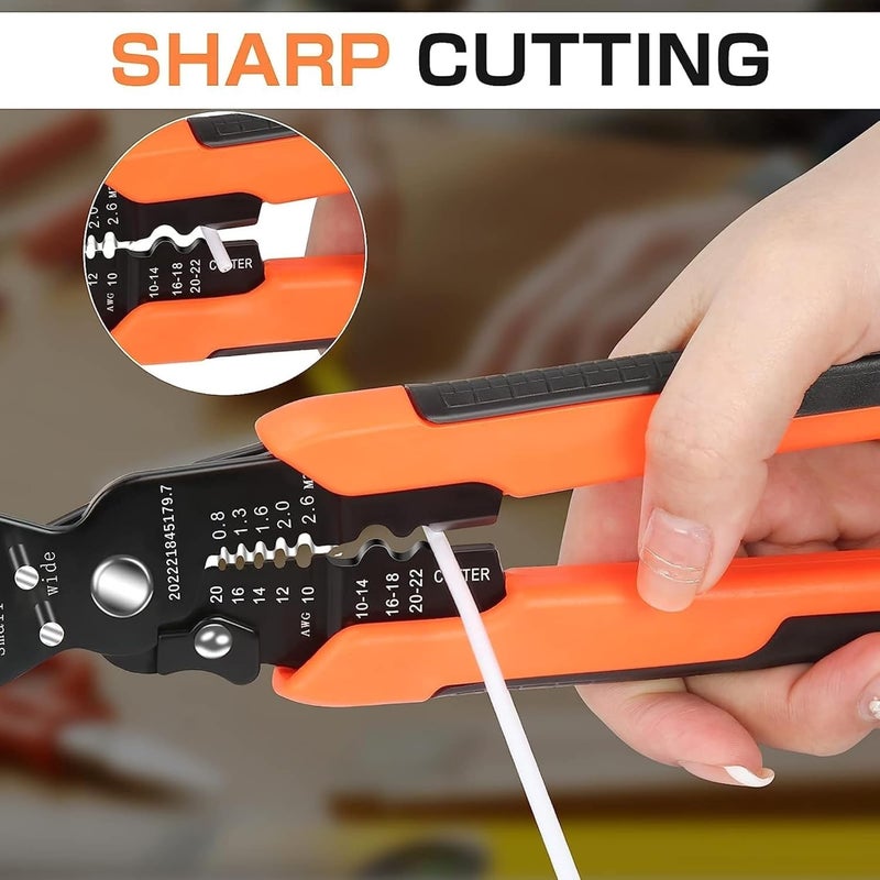 GOPIKRISHNA 5 In 1 Pliers Wire Winding Cutter Bending Crimping Stripping Cutting Spanner Tool Cable Stripper With Angular Scale Stainless Steel - Image 4