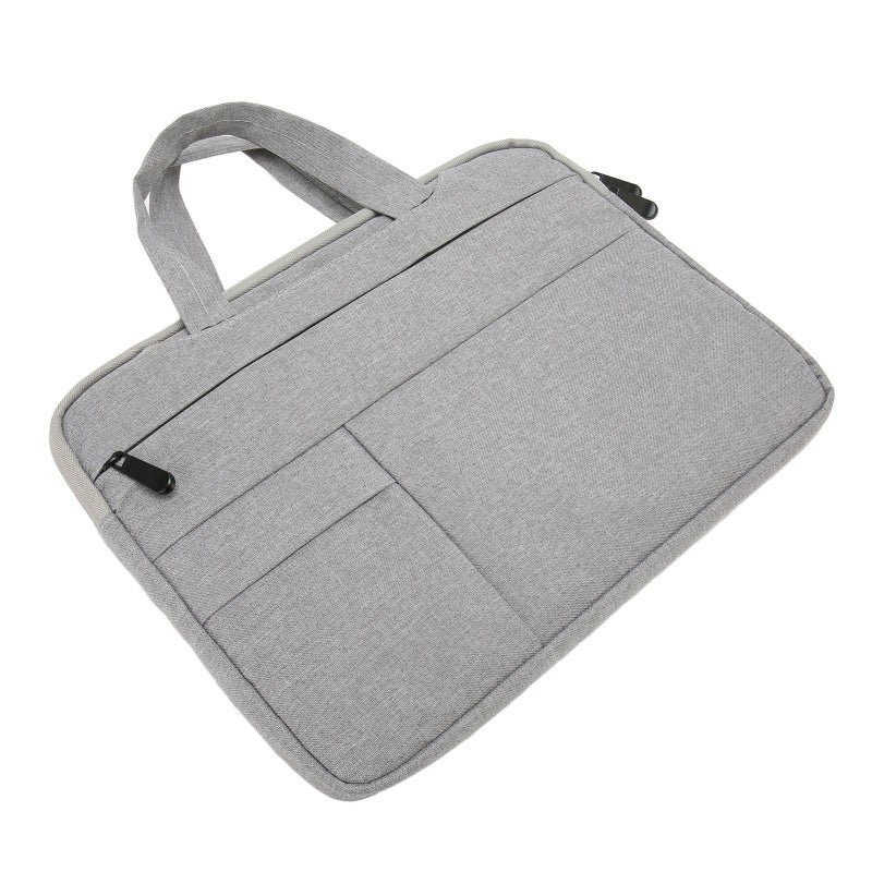 Laptop Sleeve 13 Inch Light Gray Oxford Fabric Waterproof - 3 Separate Compartments Laptop Protective Case with Scratch Resistant Fleece Lining for Accessories - Image 3
