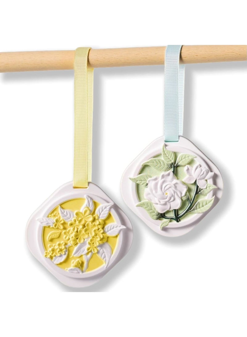 SYOSI 2pcs Porcelain Passive Essential Oil Diffusers, Non-Electric Battery-Free Aromatherapy Diffuser for Armoire, Cars, Bathroom, Enhances Sleep Quality and Relieves Stress, Ideal for Home and Travel Use - Image 1