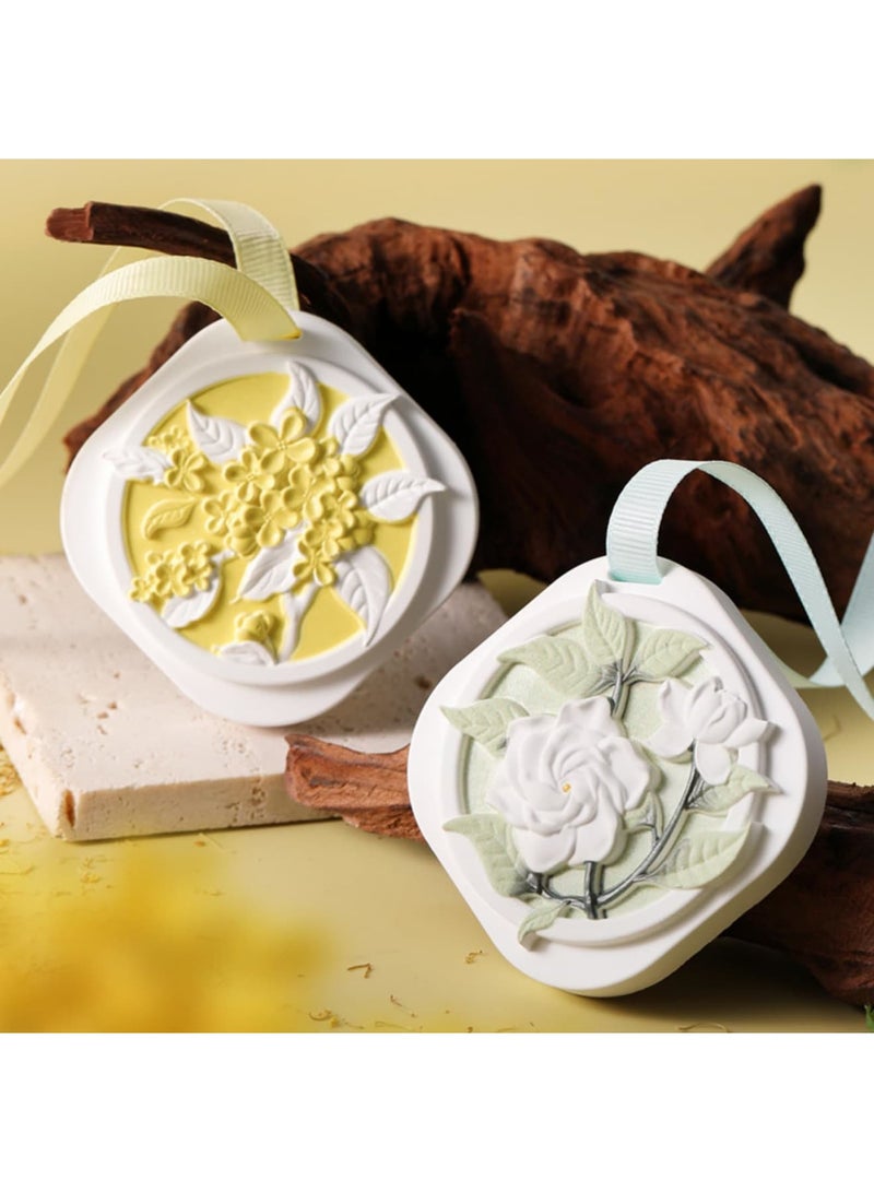 SYOSI 2pcs Porcelain Passive Essential Oil Diffusers, Non-Electric Battery-Free Aromatherapy Diffuser for Armoire, Cars, Bathroom, Enhances Sleep Quality and Relieves Stress, Ideal for Home and Travel Use - Image 2