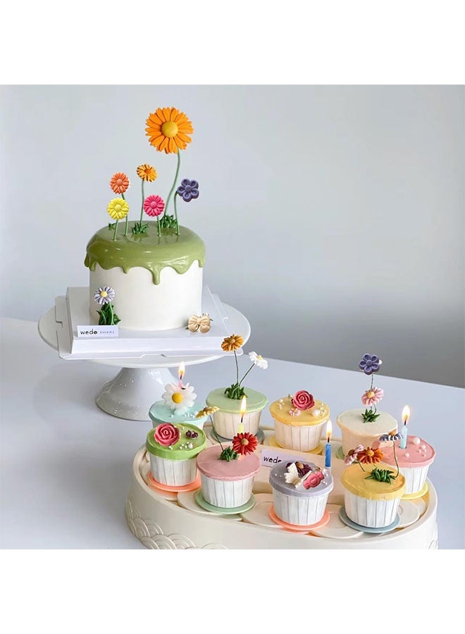 Flower Candy Molds Silicone 1PCS Daisy Flower Chocolate Molds Tulip Small Flower Molds Bow Tie Leaf Jello Molds Ice Mold Pudding Molds Soap Molds Cookie Molds for Desserts Making (Pink) - Image 3