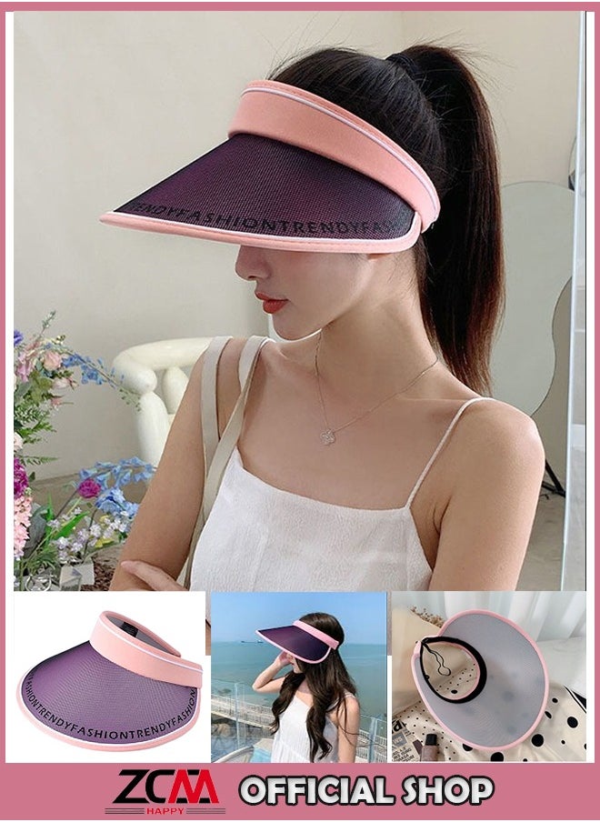 ZCM-HAPPY Summer Unisex Outdoor Sports Bare UV Protection Hat Visor Breathable Sun Visor  - Image 1