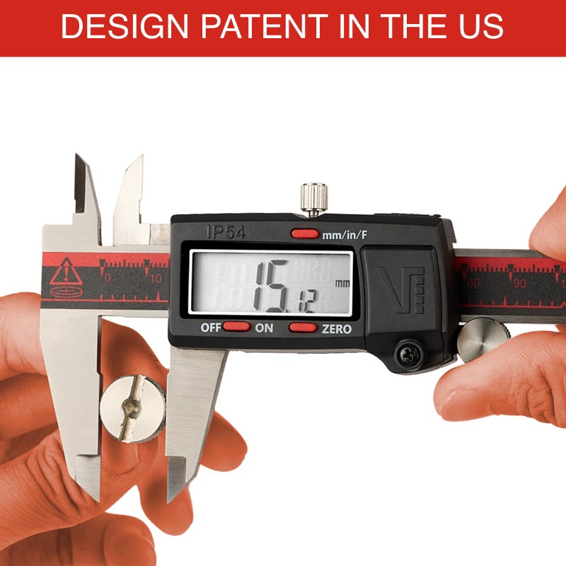 VINCA IP54 Grade Digital Caliper, DCLA-0605 6 Inch/150mm, Inch/Millimeter/Fraction Conversion, Stainless Steel, Large LCD Screen - Image 5