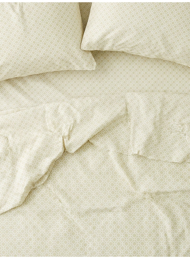 Morano Senses Bedsheet 4 pieces set 240 X 260 (Full XL, Twine) | Flat Sheet + 2 Pillowcases 50x70 cm Pillowcases and 1 Long Pillowcase 45x185 cm,  Arches - Image 2