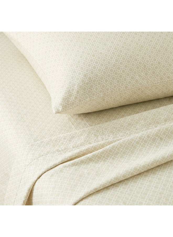 Morano Senses Bedsheet 4 pieces set 240 X 260 (Full XL, Twine) | Flat Sheet + 2 Pillowcases 50x70 cm Pillowcases and 1 Long Pillowcase 45x185 cm,  Arches - Image 3
