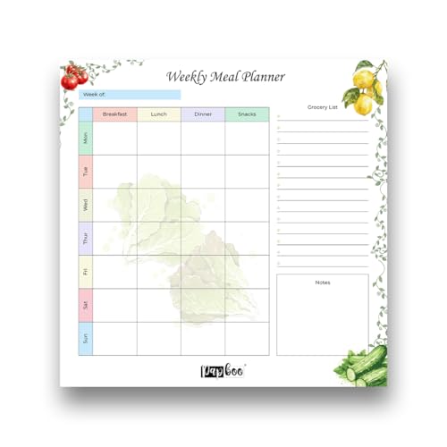 Papboo Rewritable Weekly Meal Planner, Magnetic White Board Planner Sheet (30x30CM, Landscape) with 2 Marker Pen - Flexible Writing - Image 1
