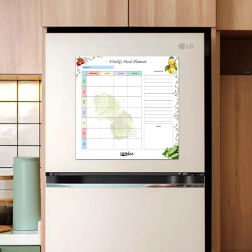 Papboo Rewritable Weekly Meal Planner, Magnetic White Board Planner Sheet (30x30CM, Landscape) with 2 Marker Pen - Flexible Writing - Image 5