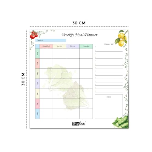 Papboo Rewritable Weekly Meal Planner, Magnetic White Board Planner Sheet (30x30CM, Landscape) with 2 Marker Pen - Flexible Writing - Image 2