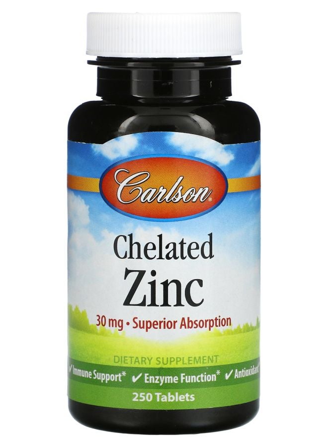 Chelated Zinc 30 mg 250 Tablets