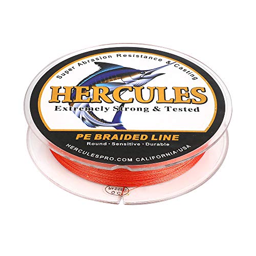 HERCULES Super Strong 500M 547 Yards Braided Fishing Line 20 LB Test for Saltwater Freshwater PE Braid Fish Lines 4 Strands - Red, 20LB (9.1KG), 0.20MM - Image 4