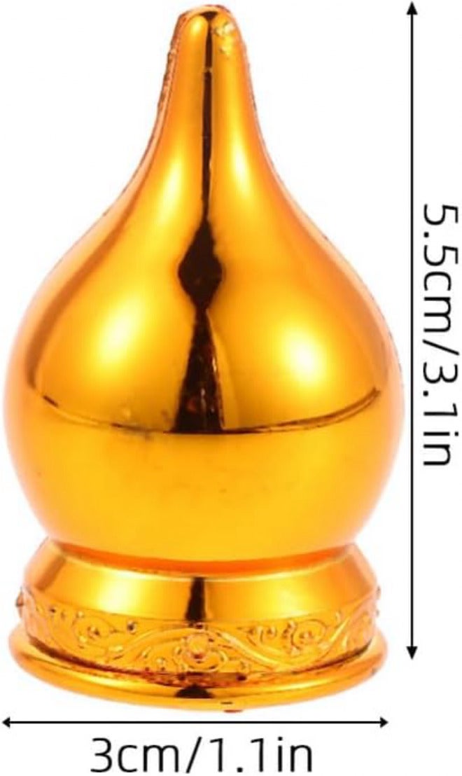 10pcs Gold-Plated Flagpole Topper Finials with 1.6-inch Large Hole Diameter 3cm, Decorative Pennants Pole End Caps for Outdoor Garden Flagpole Accessories - Image 2