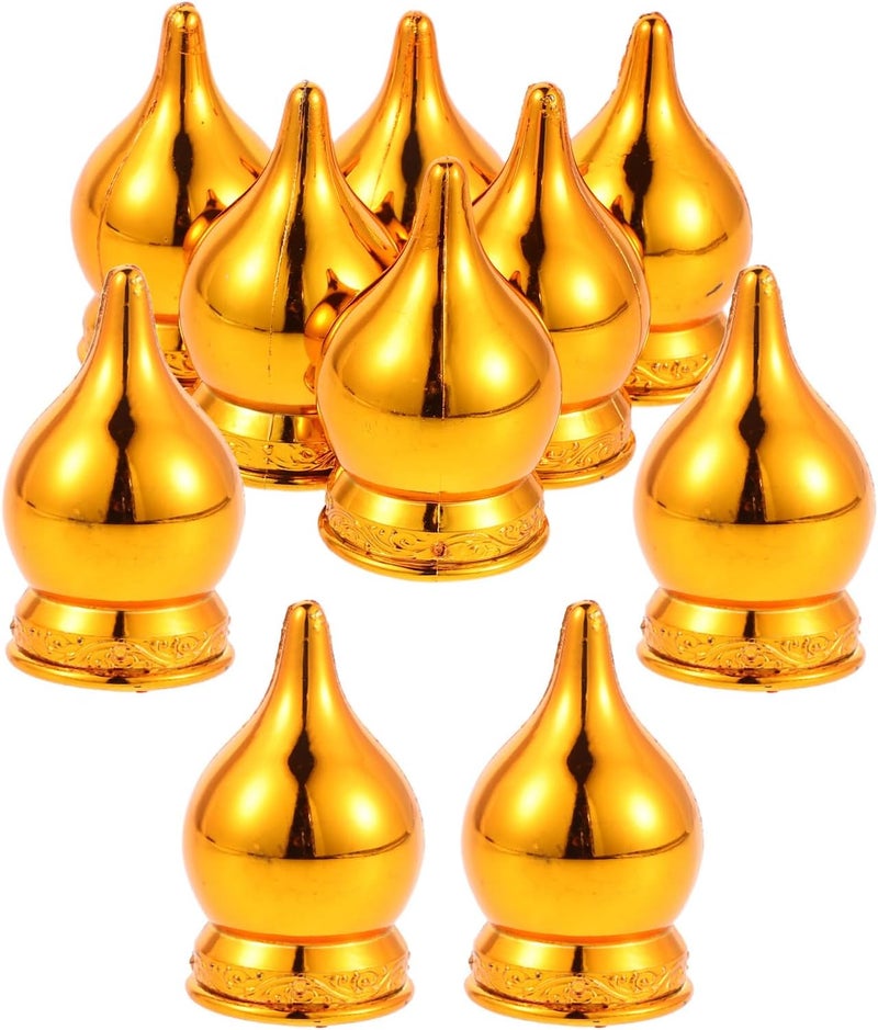 10pcs Gold-Plated Flagpole Topper Finials with 1.6-inch Large Hole Diameter 3cm, Decorative Pennants Pole End Caps for Outdoor Garden Flagpole Accessories - Image 1
