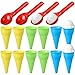 Potchen 16 Pcs Plastic Ice Cream Cones Cups and Scoop Set Beach Sand Toys for Kids Summer Sandbox Ice Cream Mold Set for Sensory Table Outdoor Play Backyard Seaside Activities - Image 2