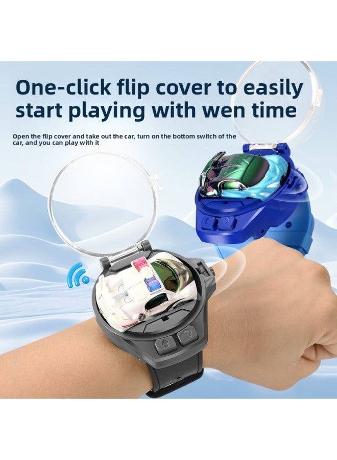 Mini Alloy Watch Remote Control Car 2.4G Black Technology Children Electric Racing Boy Birthday Gift Toy-Color:[alloy Model-elegant Light] Black Wild Horse  - Image 3