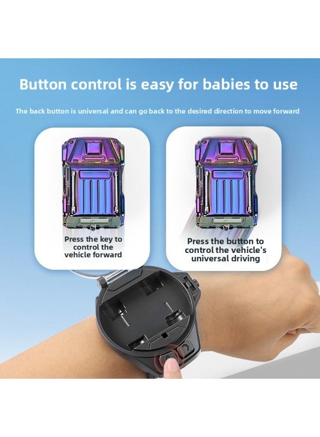 Mini Alloy Watch Remote Control Car 2.4G Black Technology Children Electric Racing Boy Birthday Gift Toy-Color:[alloy Model-elegant Light] Black Wild Horse  - Image 4