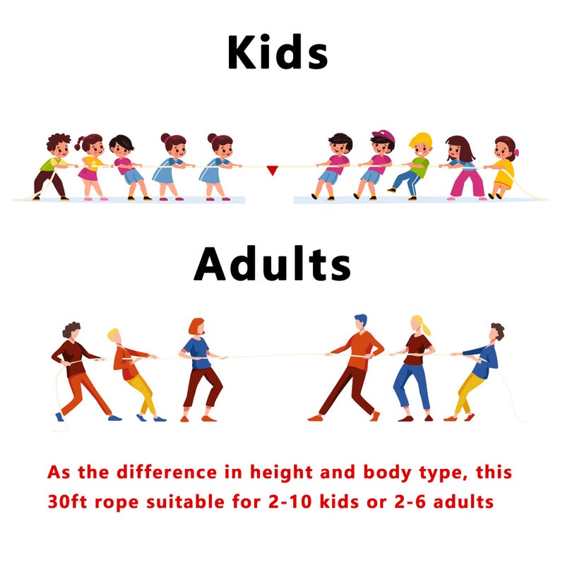Alytree Tug of War Rope for Kids and Adults, Natural Twisted Cotton Rope, Outdoor Games Set Perfect for Carnival Team Building Activities, Field Day Family Reunion Birthday Party Game, Outside Yard Lawn Games - Image 5