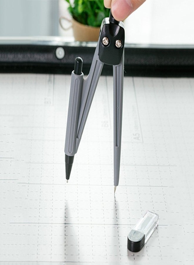 Waremew Compass Set for Geometry Math Geometry Kit 8 Pieces - Student Supplies Drawing Compass, Protractor, Rulers, Pencil Lead Refills, Pencil, Eraser for Students and Engineering Drawing - Image 5