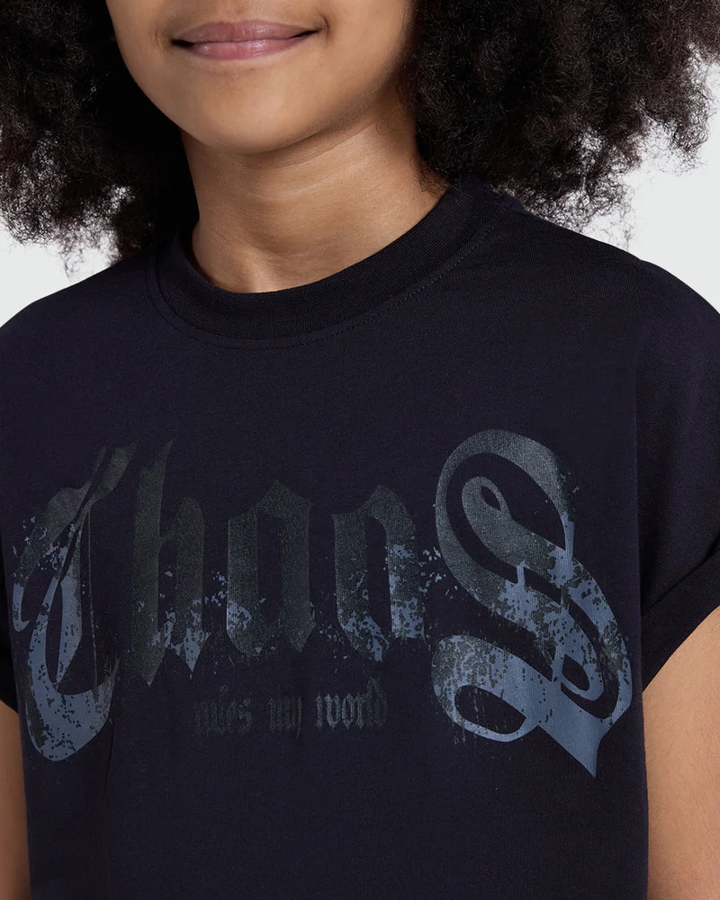 Ovs Black Beauty Graphic Tee For Girls