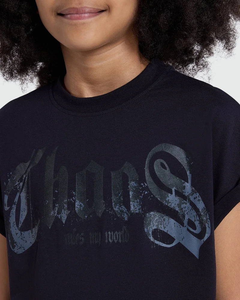 Ovs Black Beauty Graphic Tee For Girls