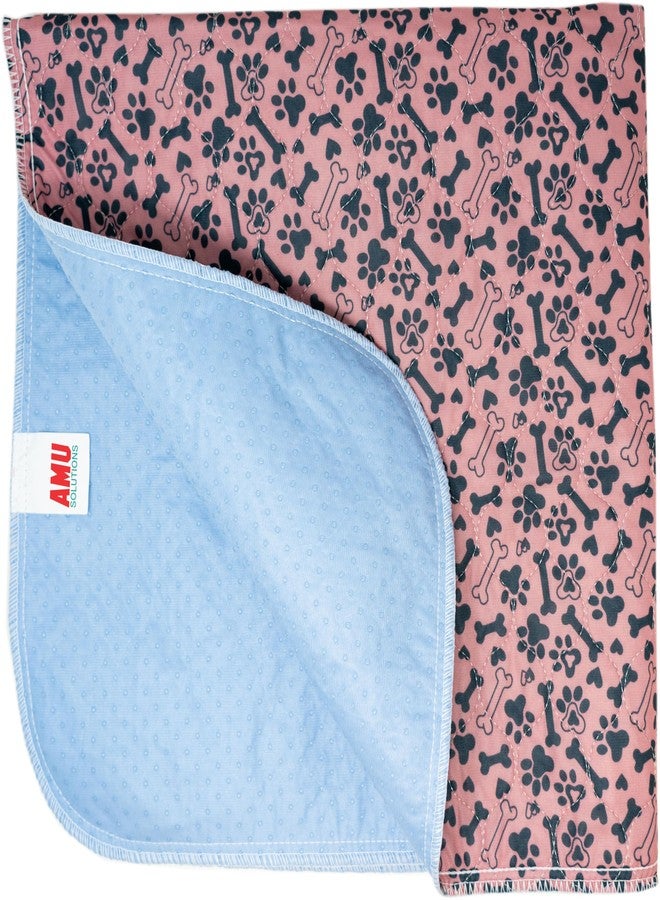 AMU Solutions Washable Pee Pads for Dogs Superior Reusable Puppy Pads Pet Training Pads - 100% Waterproof Dog Pee Pad Protects Against Urine Leakage Non-Slip Grip - Paws & Bones Print (24 x 30 (2 Pack)) - Image 1