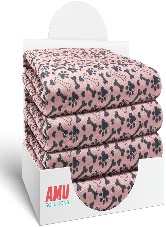 AMU Solutions Washable Pee Pads for Dogs Superior Reusable Puppy Pads Pet Training Pads - 100% Waterproof Dog Pee Pad Protects Against Urine Leakage Non-Slip Grip - Paws & Bones Print (24 x 30 (2 Pack)) - Image 2